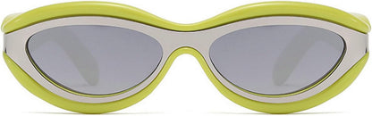 Cat Eye Sunglasses for Women Cute Oval Thick Frame Y2K Accessories Sun Glasses Chic Retro Style Shades