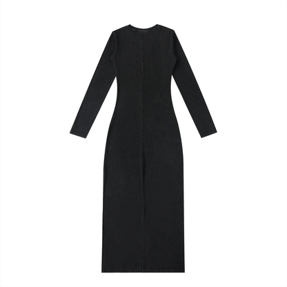 Dyed Washed Slit Maxi Dress