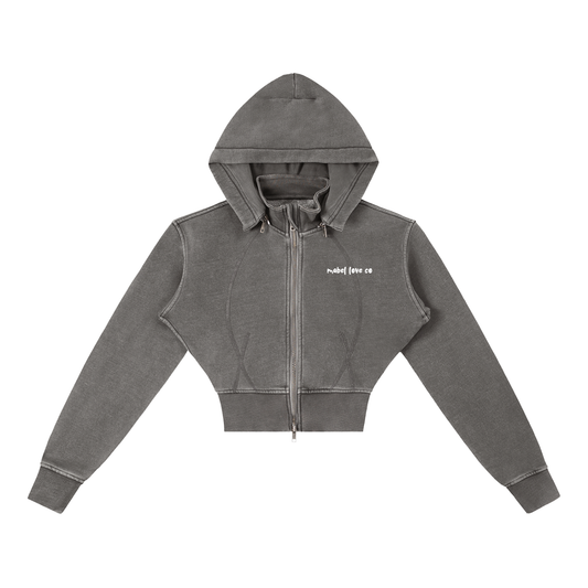 Vintage Washed Cropped Fleece Hoodie - lifestyle photo