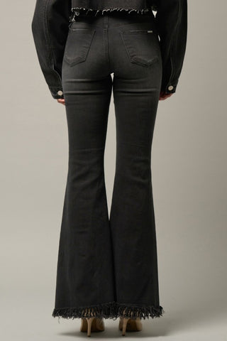 Back details of Distressed Long Frayed Flare Jeans