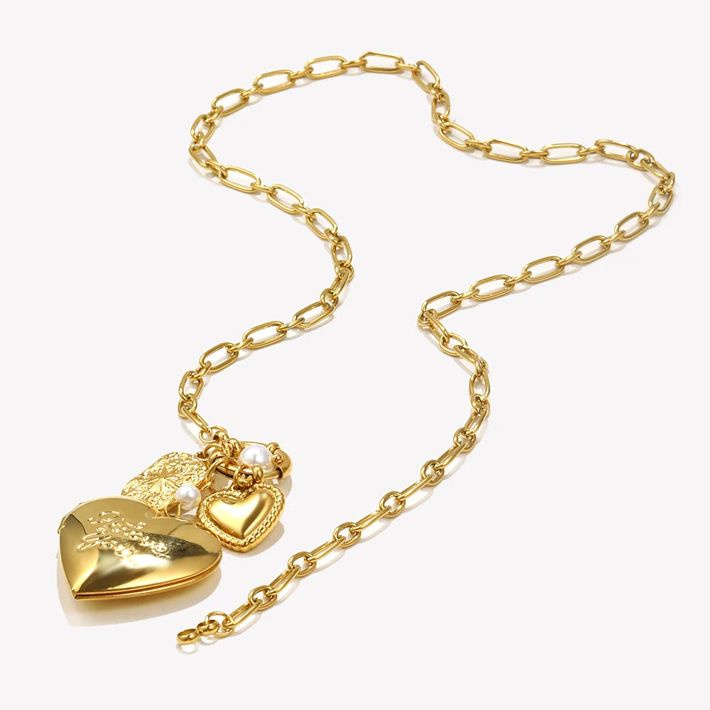 18k Gold Plated Heart Pendant Necklace