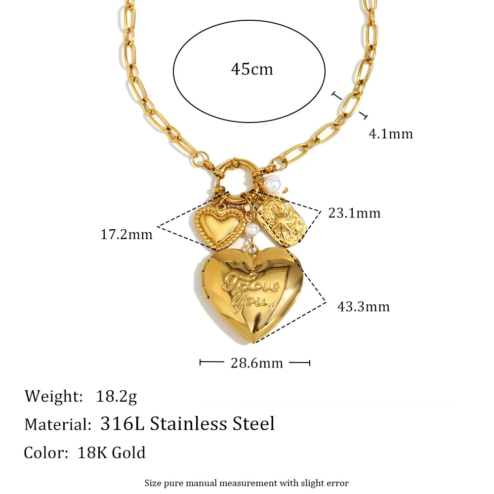 18k Gold Plated Heart Pendant Necklace