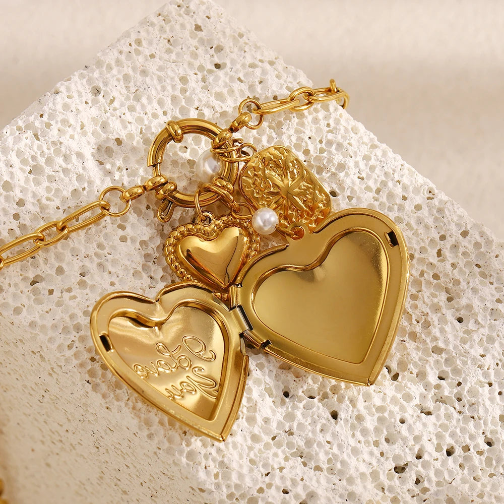 18k Gold Plated Heart Pendant Necklace
