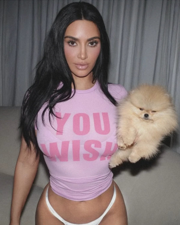 Pink Drop Shoulder Crop Tee Women's Baby Tee