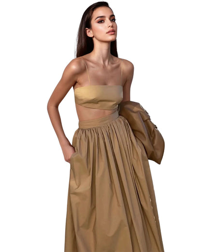 Summer Beach Style Cotton Skirt Set