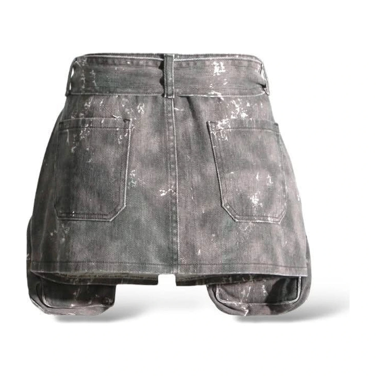 Black Splattered Denim Skirt 2