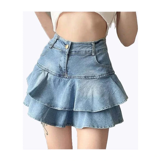 Ruffle Denim Mini Skirt 2