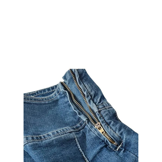 Pleated Denim Mini Skirt 2