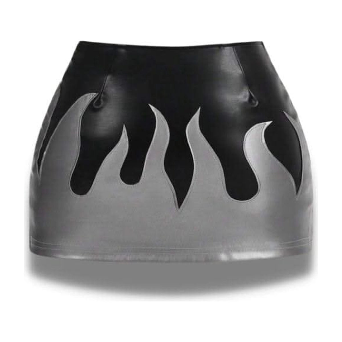 Flame Black leather mini skirt 2