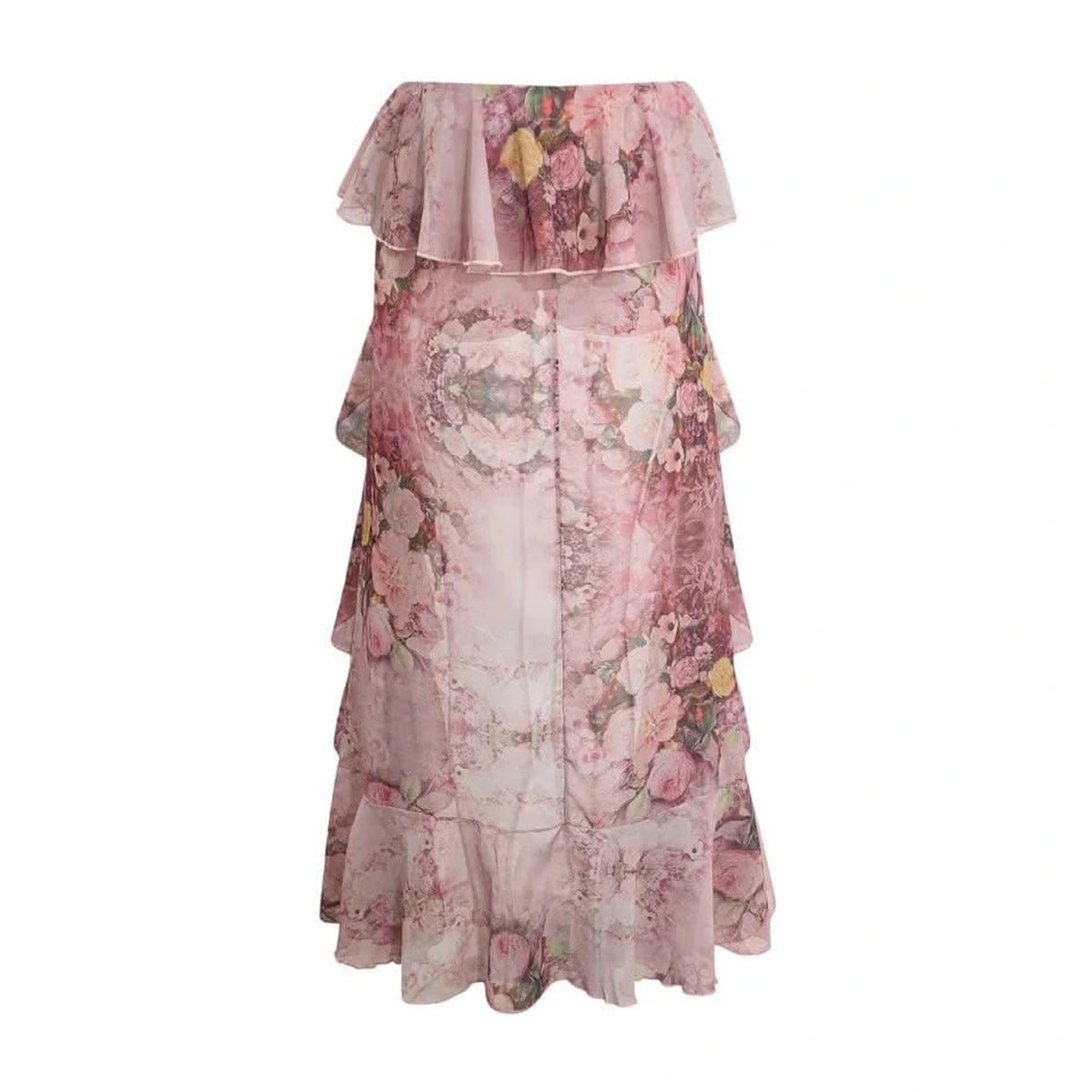 Flowers Print Layered Ruffles 2
