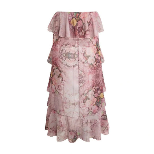 Flowers Print Layered Ruffles 2