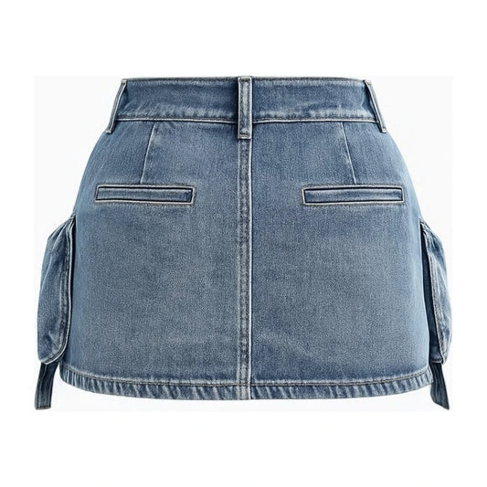 Denim mini skirt - detail shot