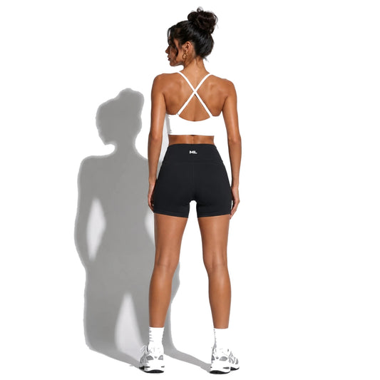 Set — Infinity bra white back + Legging Shorts black back on-model 2048