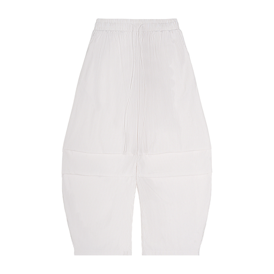 Vertical Stripe Drawstring Barrel Pants - lifestyle photo
