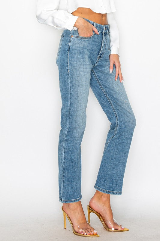 TUMMY CONTROL HIGH RISE STRAIGHT JEANS, 