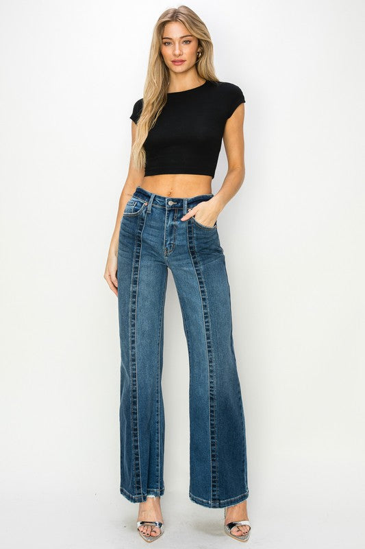 HIGH RISE RELAXED FLARE JEANS, 