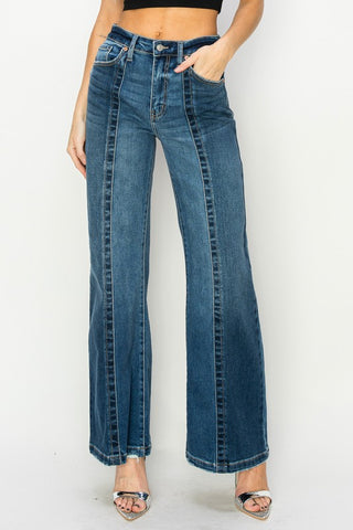 Close-up shot of High-Rise Relaxed Flare Jeans