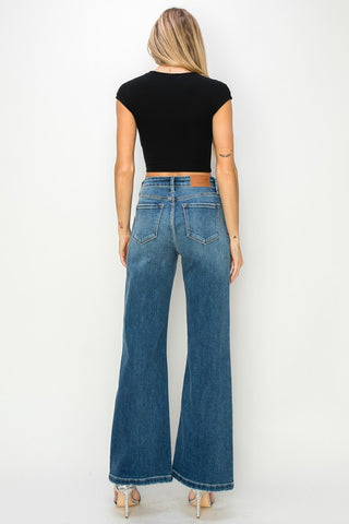 Back details of High-Rise Relaxed Flare Jeans