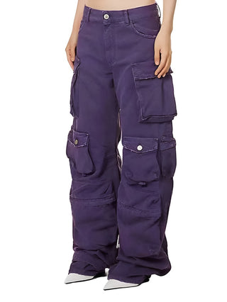 Purple Cargo Baggy Pants  (Front)