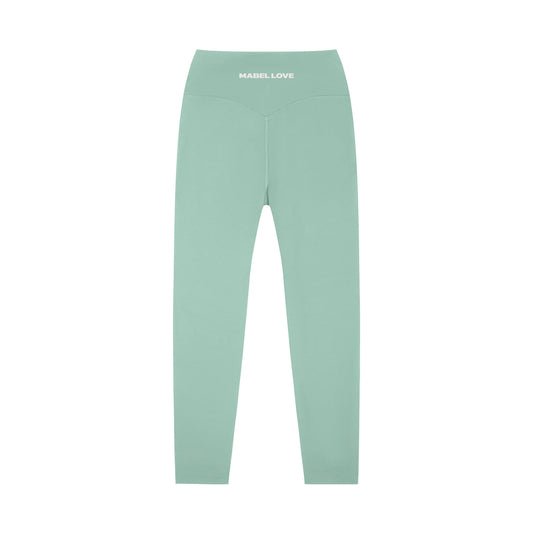 High-Waisted Yoga Leggings — light green back