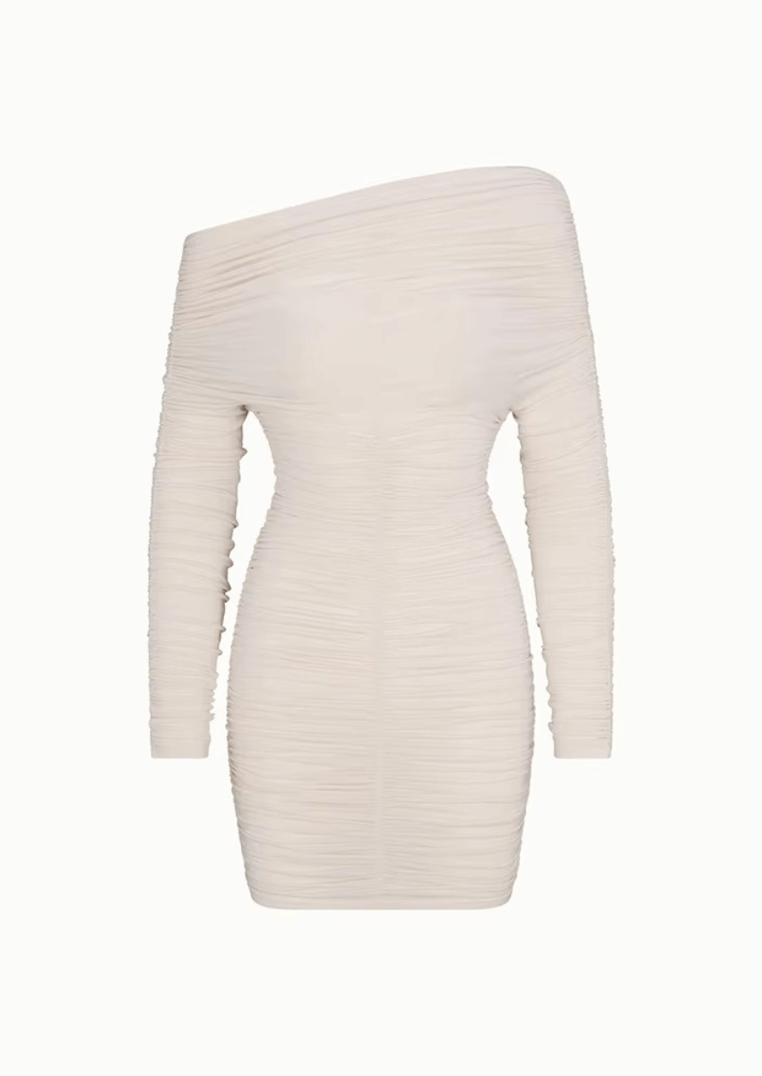 Off-Shoulder Ruched Mini Dress