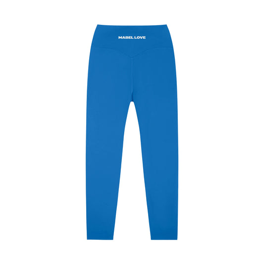 High-Waisted Yoga Leggings — royal blue back