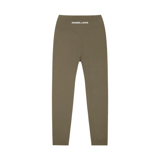 High-Waisted Yoga Leggings — brown back