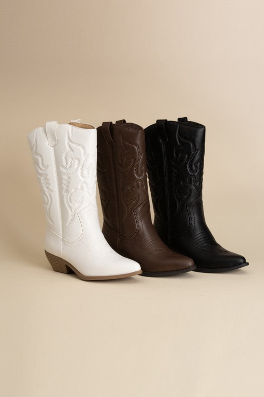 Side Angle of High Ankle Boots with Rerun Western Style