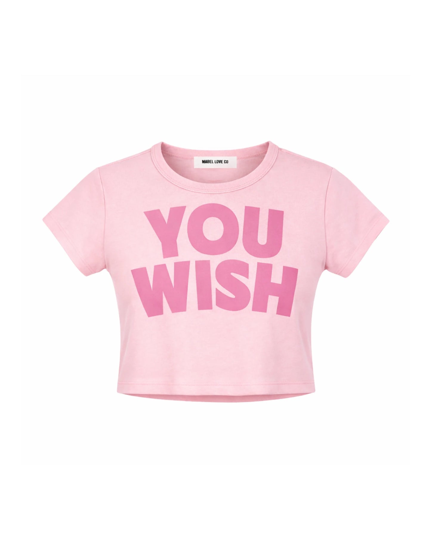 Pink Drop Shoulder Crop Tee Women's Baby Tee