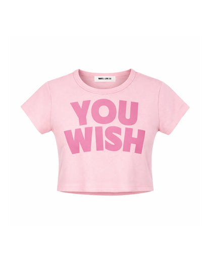 Pink Drop Shoulder Crop Tee Women's Baby Tee