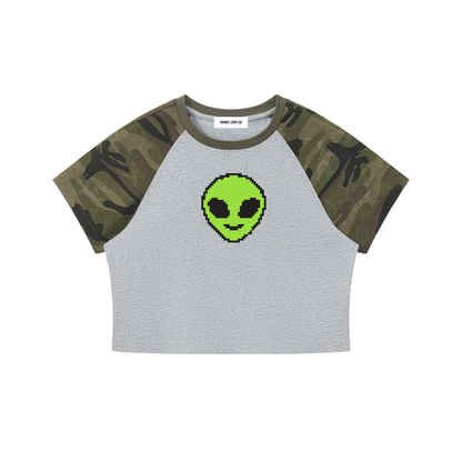 Aliens Camo Crop T-Shirt