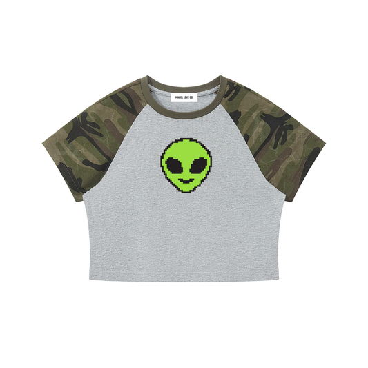 Aliens Camo Crop T-Shirt