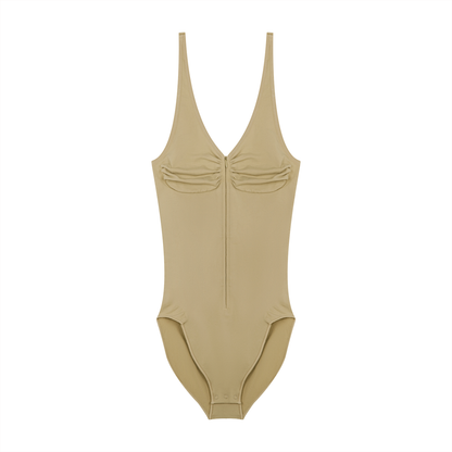 Women’s Full-Zip Ruched Bodysuit
