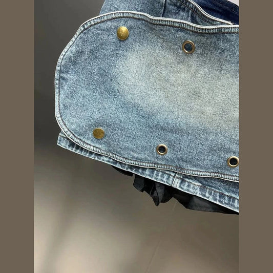 Denim Skirt Multi Buttons 3