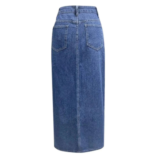 Long Denim Skirt with Slit 3