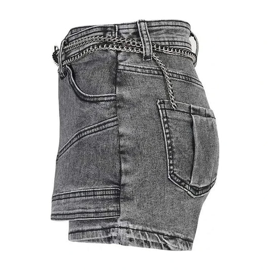 Black denim skort 3