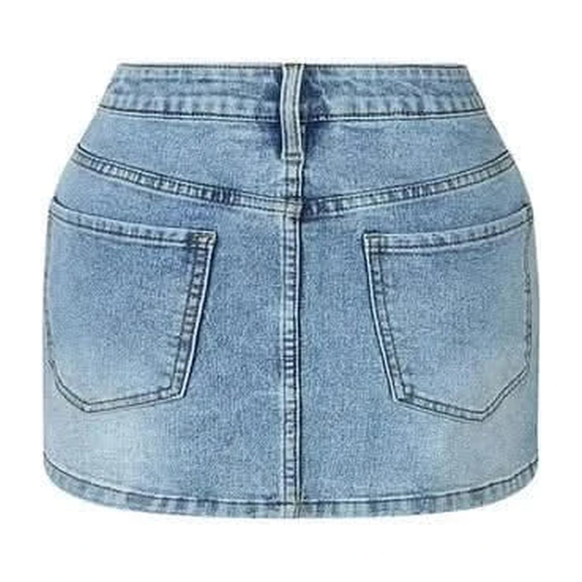 Cross Denim Mini Skirt 3