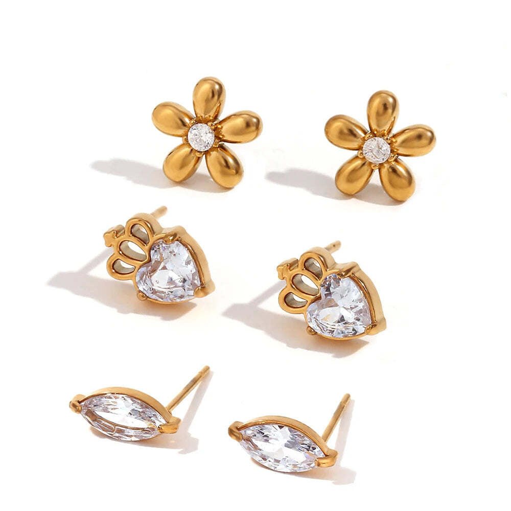 18K Gold Plated Stud Earrings