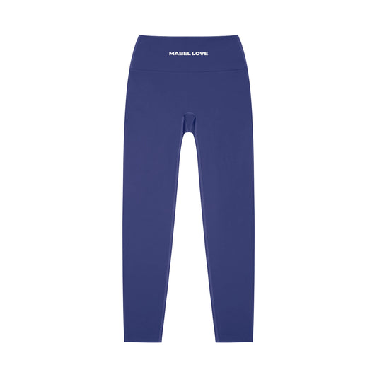 High-Waisted Yoga Leggings — lake blue front