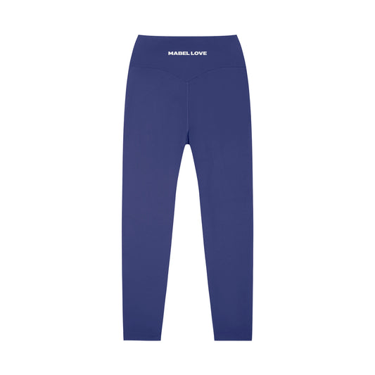 High-Waisted Yoga Leggings — lake blue back