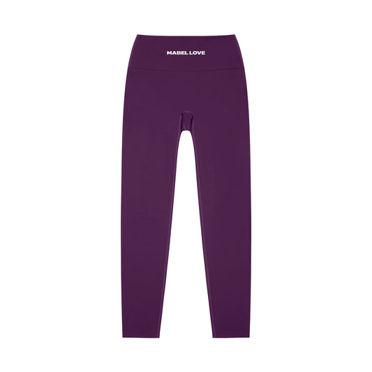 High-Waisted Yoga Leggings — purple front