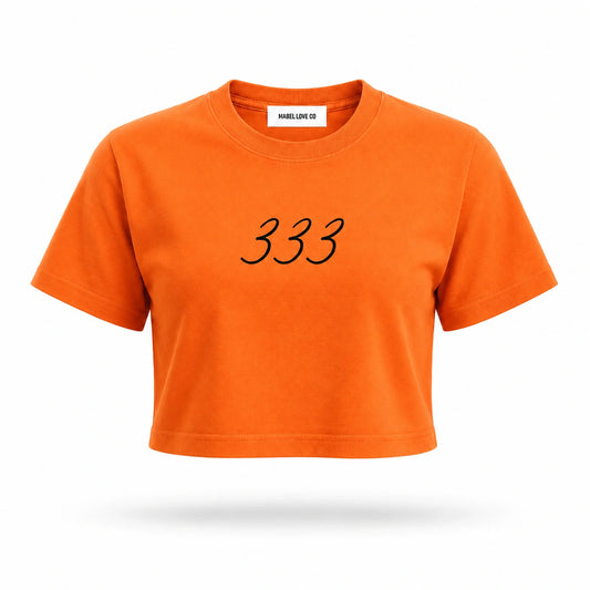 333 Angel Crop Top orange front ghost style image