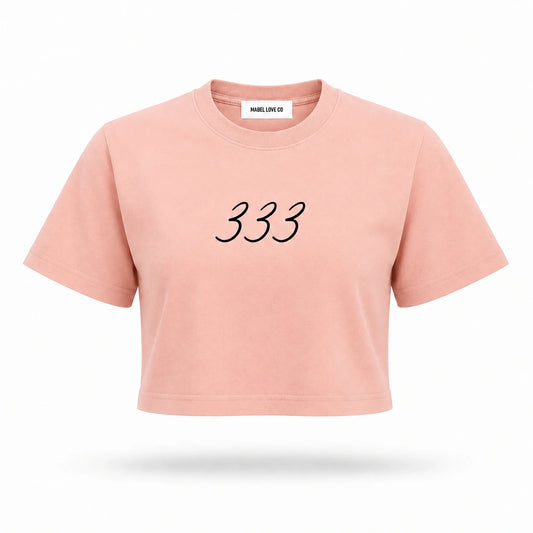 333 Angel Crop Top shrimp skin powder front ghost style image
