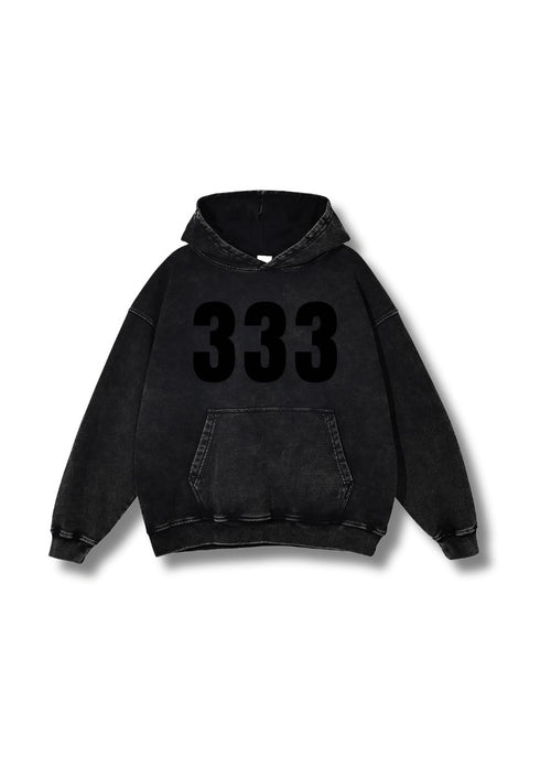 333 black oversized hoodie