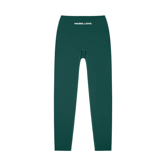High-Waisted Yoga Leggings — dark green front