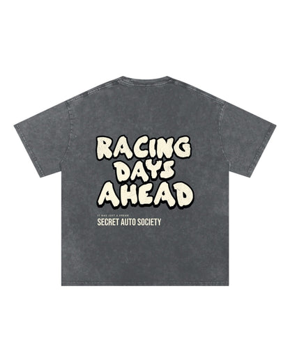 Racing Days Ahead Acid Wash Oversize T-Shirt - Streetwear Essential