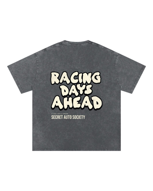 Racing Days Ahead Acid Wash Oversize T-Shirt - Streetwear Essential