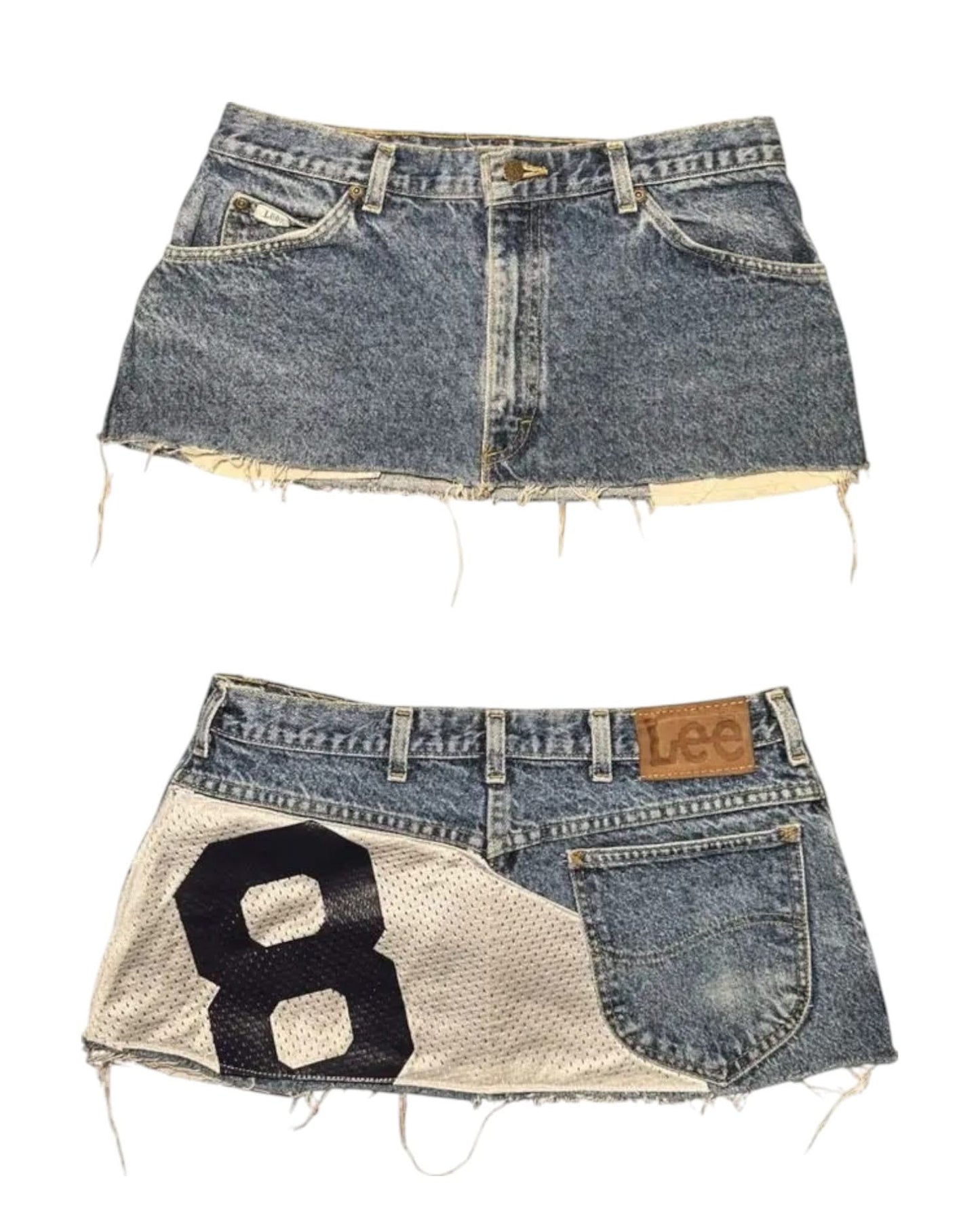 Digital Blue Denim Mini Skirt - Gothic Streetwear Chic