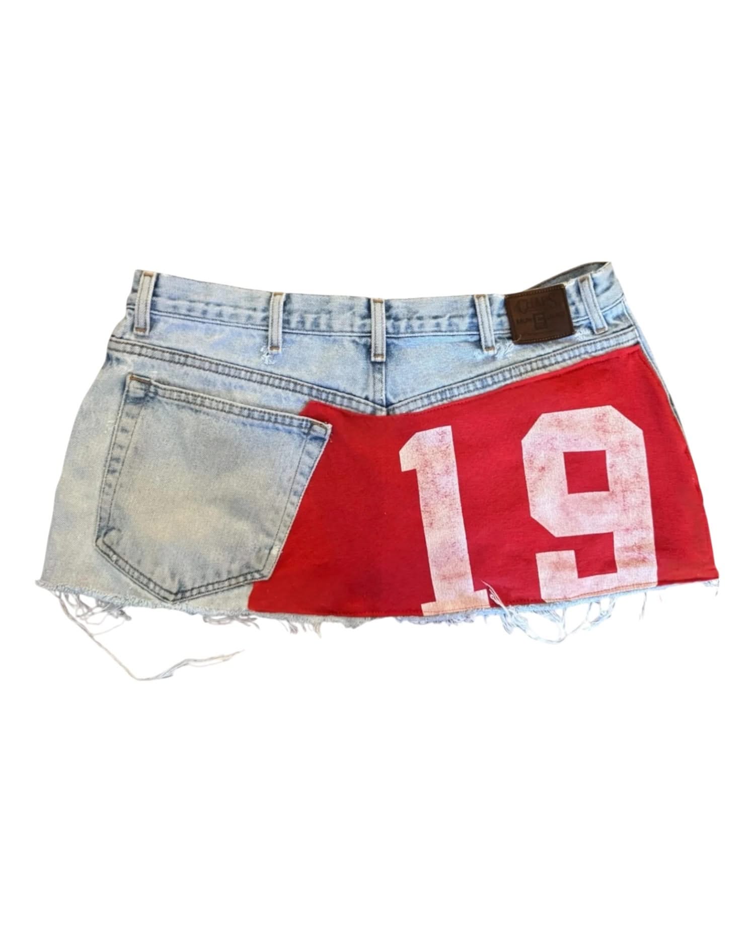 Digital Blue Denim Mini Skirt - Gothic Streetwear Chic