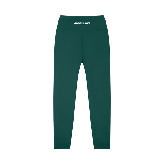 High-Waisted Yoga Leggings — dark green back